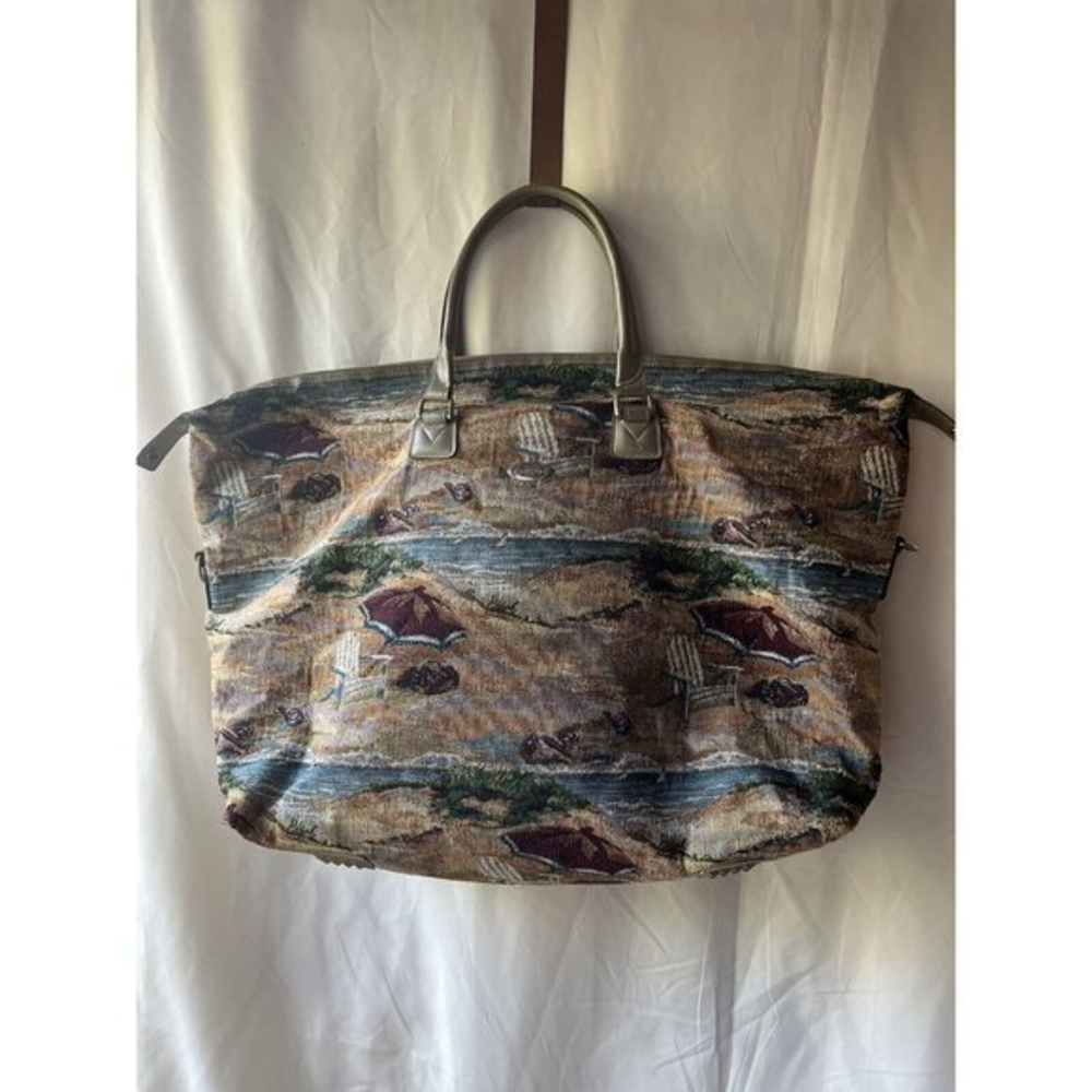 Jade Tapestry Beach Scene‎ Shopping Large Travel Bag Luggage Carry On